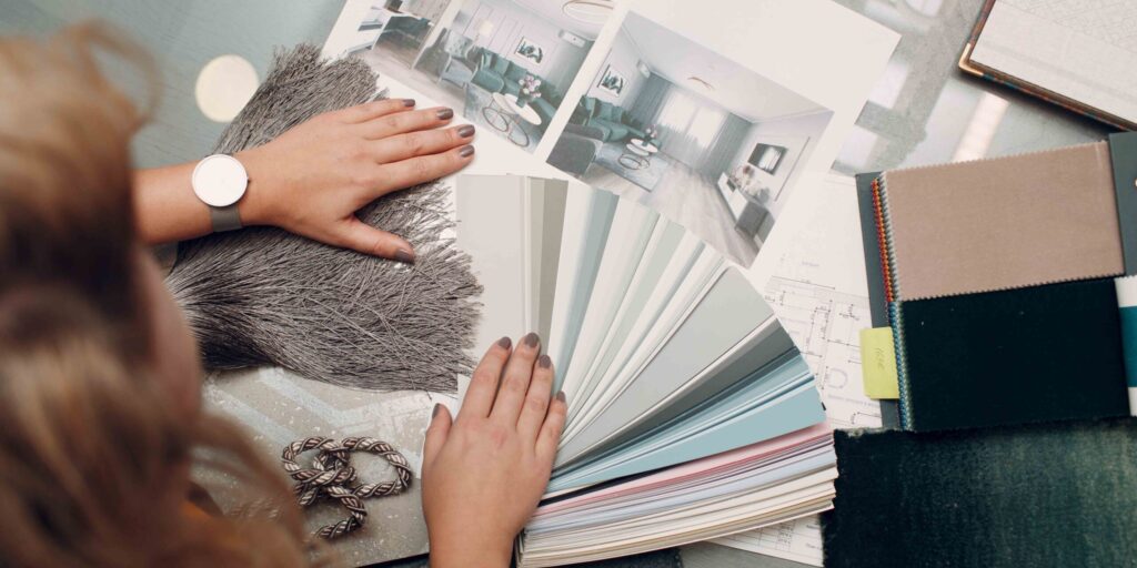 Interior design concept. Designer and project.